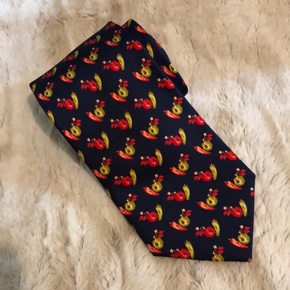 Chopard chili pepper silk tie 3 1/2” x 58”